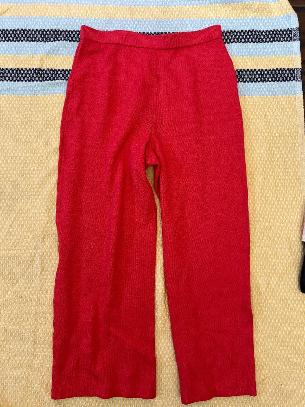 St. John Collection Coral Pink Knit Santana Wide Leg Pants Size 8